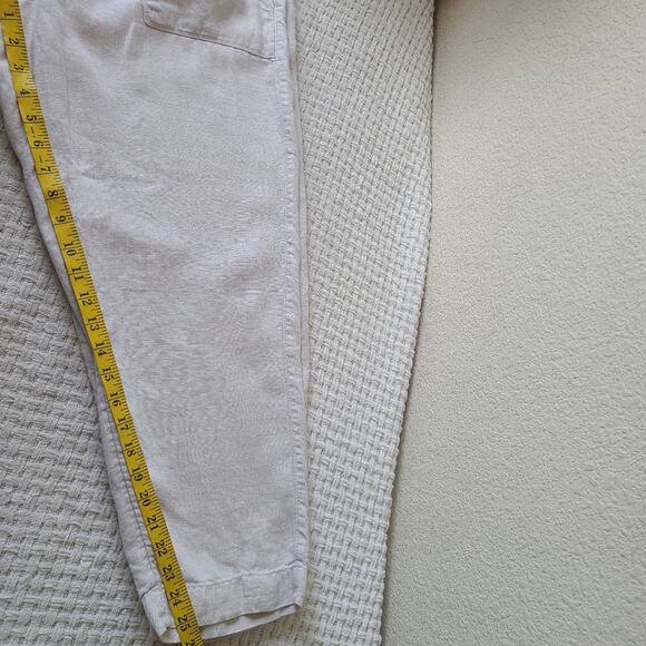Athleta 100% Linen Light Beige Casual Pants Women's Size 16 - Picture 9 of 10